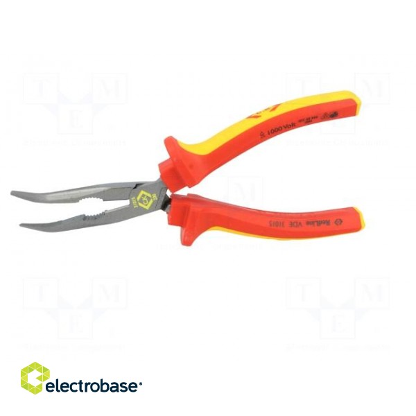 Pliers | insulated,curved,half-rounded nose,elongated | 200mm image 6