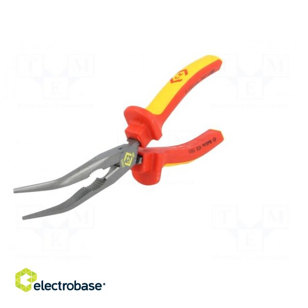 Pliers | insulated,curved,half-rounded nose,elongated | 200mm image 5