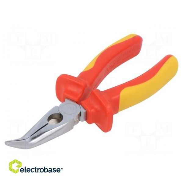 Pliers | insulated,curved,half-rounded nose,universal | 160mm image 1