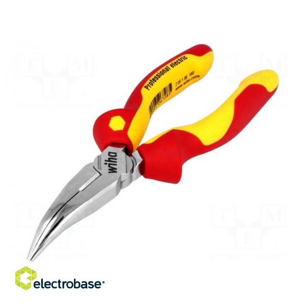 Pliers | insulated,curved,half-rounded nose,universal | steel