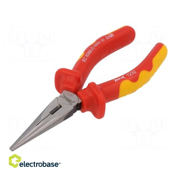 Pliers | insulated,half-rounded nose | 160mm image 1