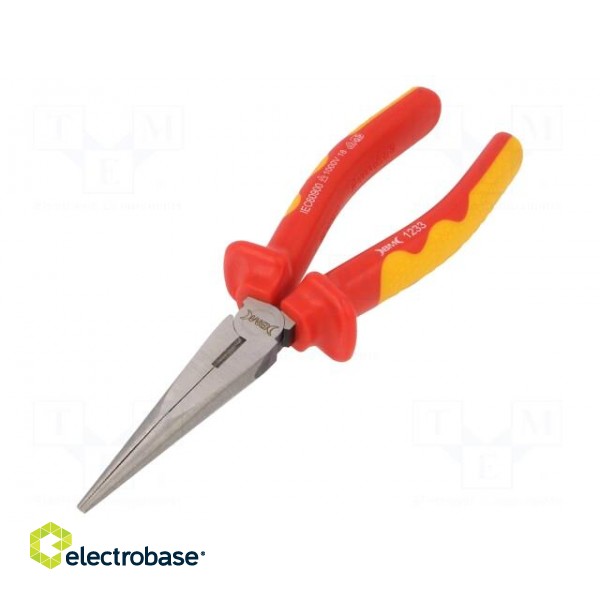 Pliers | insulated,half-rounded nose | 200mm image 1