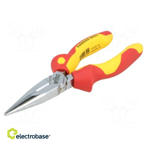 Pliers | insulated,half-rounded nose | steel | 160mm | 1kVAC image 1