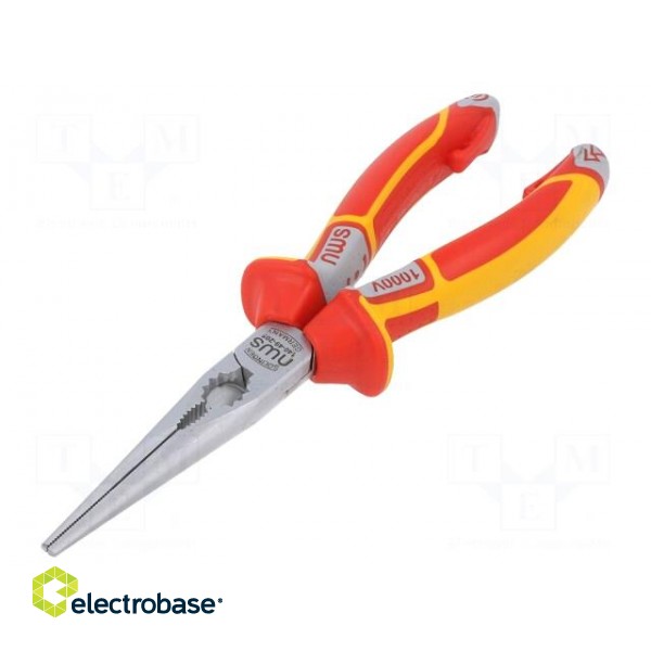 Pliers | insulated,half-rounded nose,telephone,elongated | 205mm image 1