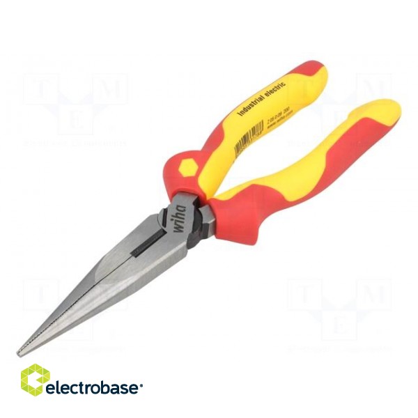 Pliers | insulated,half-rounded nose,universal | steel | 200mm image 1