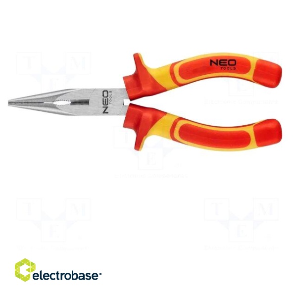 Pliers | insulated,straight,half-rounded nose,universal | 160mm