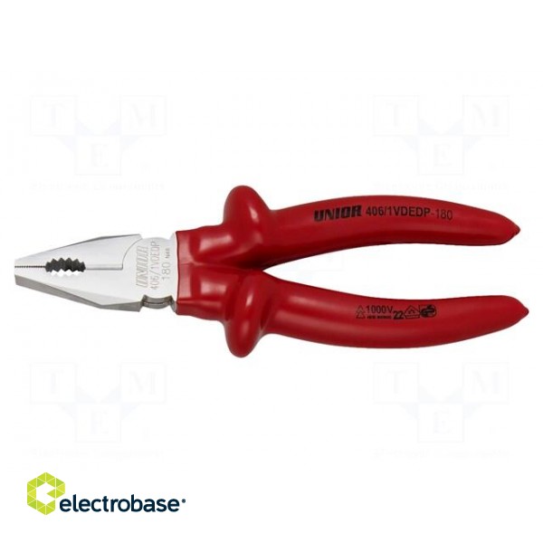 Pliers | insulated,universal | carbon steel | 180mm | 406/1VDEDP фото 2