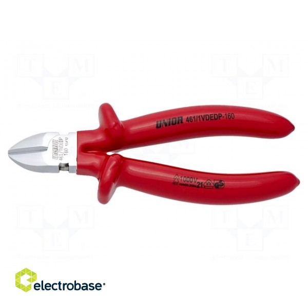 Pliers | side,cutting,insulated | carbon steel | 160mm | 461/1VDEDP