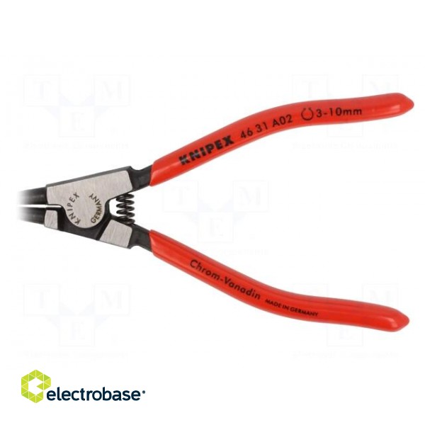 Pliers | for circlip | external | 3÷10mm | Pliers len: 130mm | angular image 2