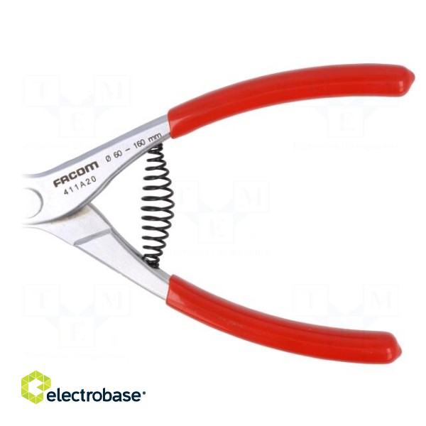 Pliers | for circlip without holes | 60÷160mm | Pliers len: 190mm image 2