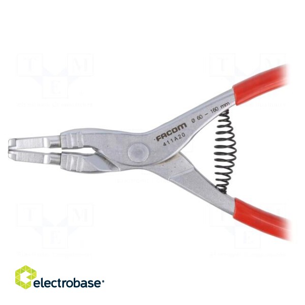 Pliers | for circlip without holes | 60÷160mm | Pliers len: 190mm image 3