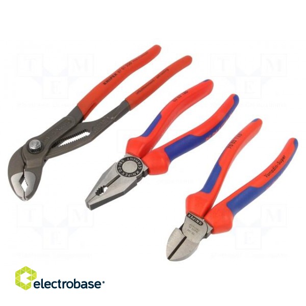 Kit: pliers | Pcs: 3 | cutting,universal,Cobra adjustable grip фото 1