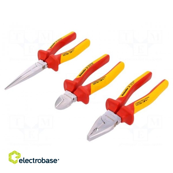 Kit: pliers | Pcs: 3 | insulated | 1kVAC | Blade: about 60 HRC фото 1