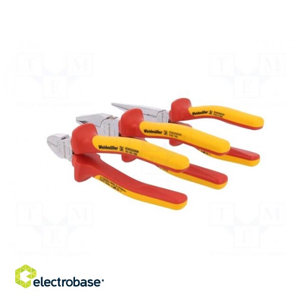 Kit: pliers | Pcs: 3 | insulated | 1kVAC | Blade: about 60 HRC фото 7