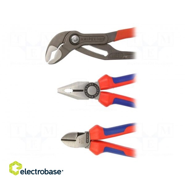 Kit: pliers | Pcs: 3 | cutting,universal,Cobra adjustable grip image 2