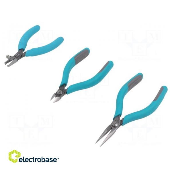 Kit: pliers | cutting,for wire stripping,half-rounded nose | ESD image 1