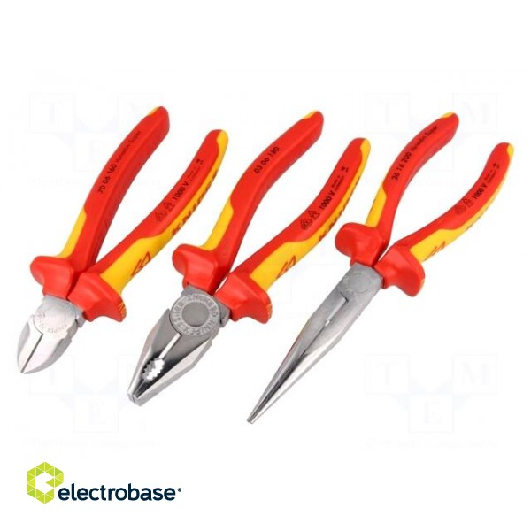 Kit: pliers | Pcs: 3 | insulated | 1kVAC | Package: cardboard packaging image 1