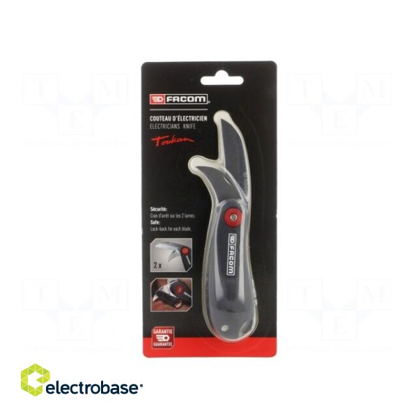 Knife | for electricians | semicircular | 169mm | 2 blades