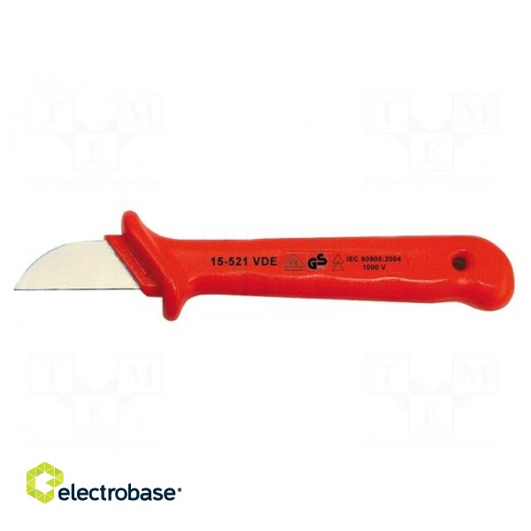 Knife | for electricians | straight | for cables | Overall len: 180mm