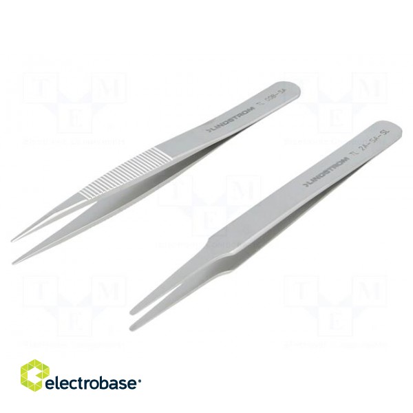 Kit: tweezers | universal | 2pcs | Type of tweezers: straight image 1