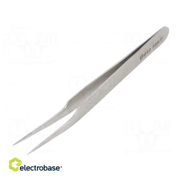 Tweezers | 115mm | Blades: curved | Blade tip shape: sharp | universal image 1