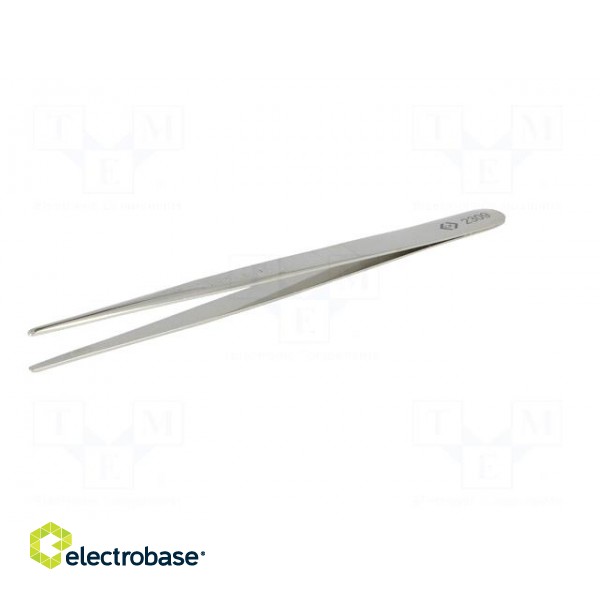 Tweezers | 140mm | Blades: elongated | Blade tip shape: rounded image 2