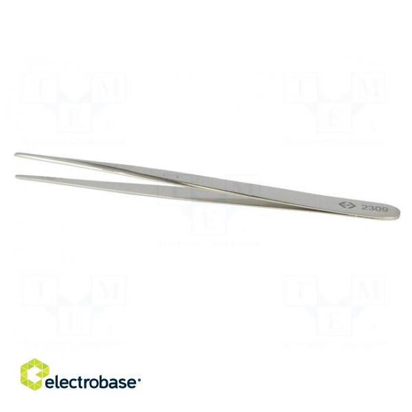Tweezers | 140mm | Blades: elongated | Blade tip shape: rounded image 3