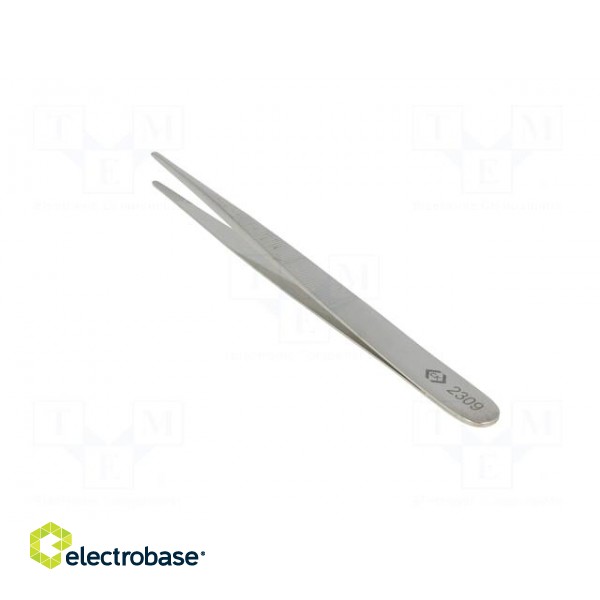 Tweezers | 140mm | Blades: elongated | Blade tip shape: rounded image 4