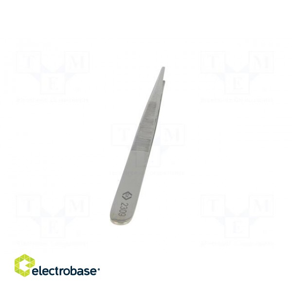 Tweezers | 140mm | Blades: elongated | Blade tip shape: rounded image 5