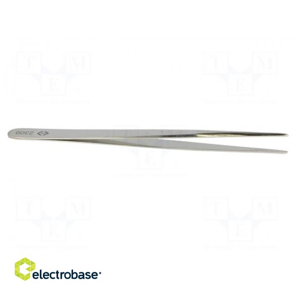 Tweezers | 140mm | Blades: elongated | Blade tip shape: rounded image 7