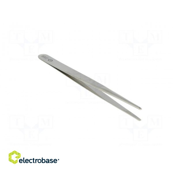 Tweezers | 140mm | Blades: elongated | Blade tip shape: rounded image 8