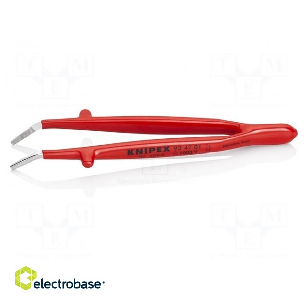 Tweezers | 142mm | Blades: curved | Blade tip shape: rounded