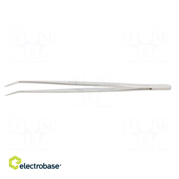 Tweezers | 150mm | Blades: curved | Blade tip shape: flat фото 3