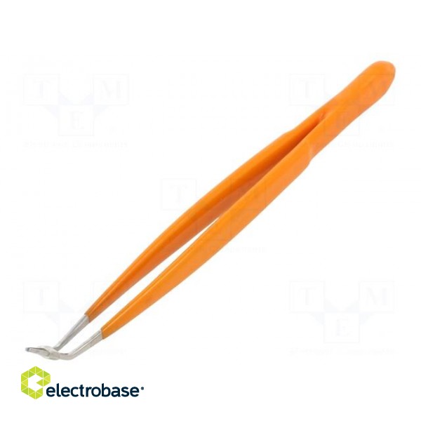 Tweezers | 150mm | Blades: curved | Blade tip shape: flat | universal image 1