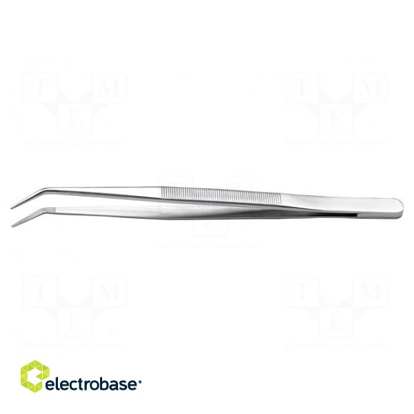 Tweezers | 150mm | Blades: narrow,curved | Blade tip shape: flat