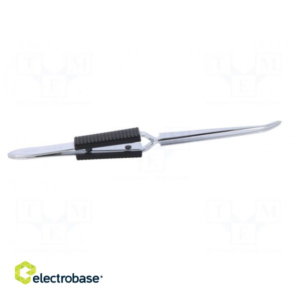 Tweezers | 160mm | Blades: curved | Blade tip shape: flat image 7