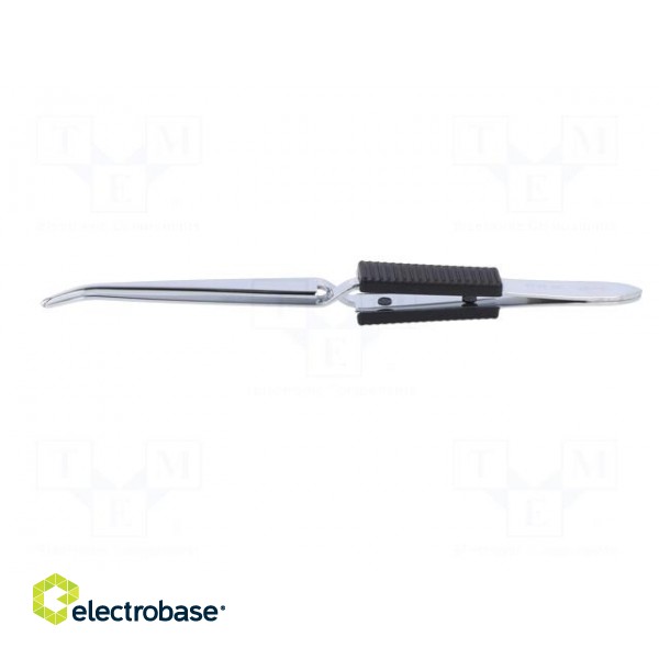 Tweezers | 160mm | Blades: curved | Blade tip shape: flat,bent image 3