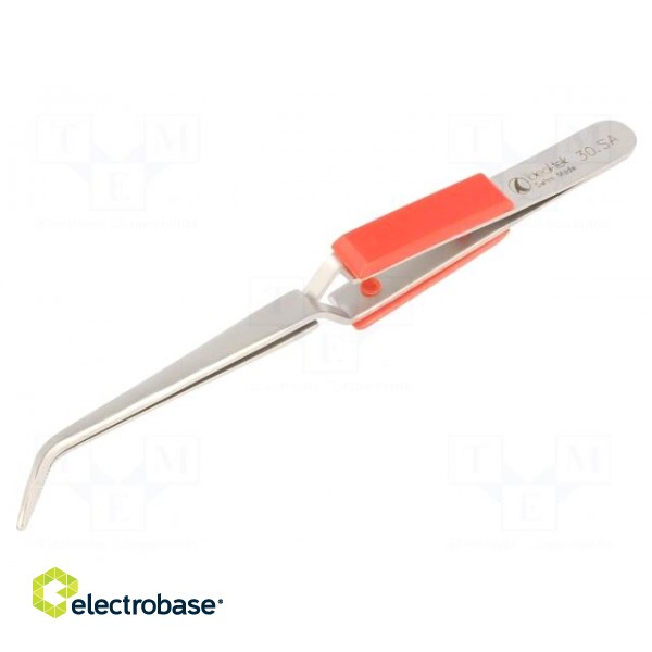 Tweezers | Blades: curved | Tool material: stainless steel | 165mm фото 1