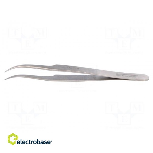Tweezers | 100mm | for precision works | Blades: curved,narrowed image 3