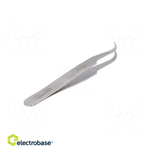 Tweezers | 100mm | for precision works | Blades: curved,narrowed image 6