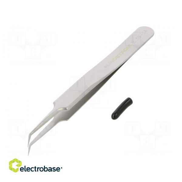 Tweezers | 110mm | for precision works | Blades: curved,narrowed image 1