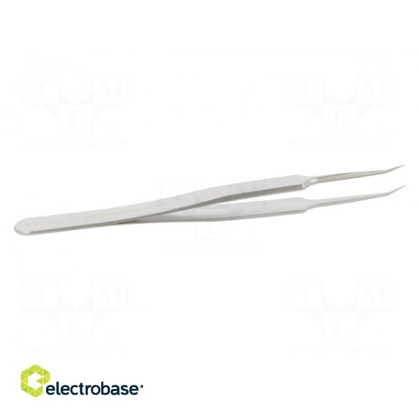 Tweezers | 110mm | for precision works | Blades: curved,narrowed image 7
