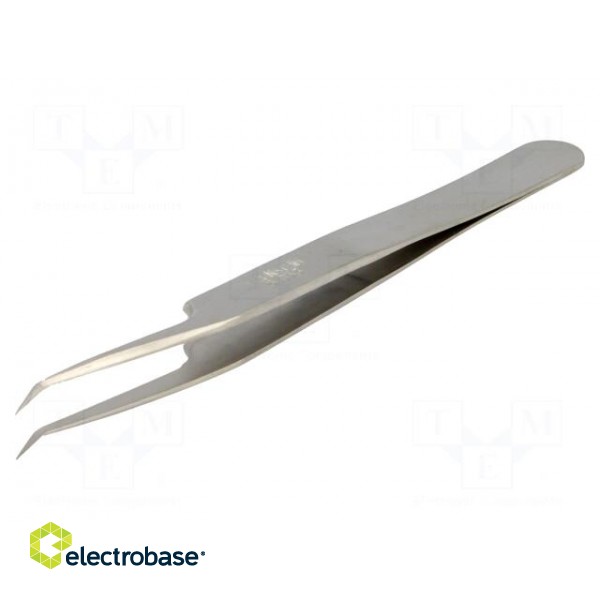 Tweezers | 110mm | for precision works | Blades: narrow,curved image 1