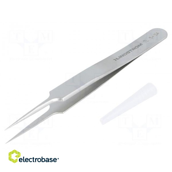 Tweezers | 110mm | for precision works | Blades: straight,narrowed image 1