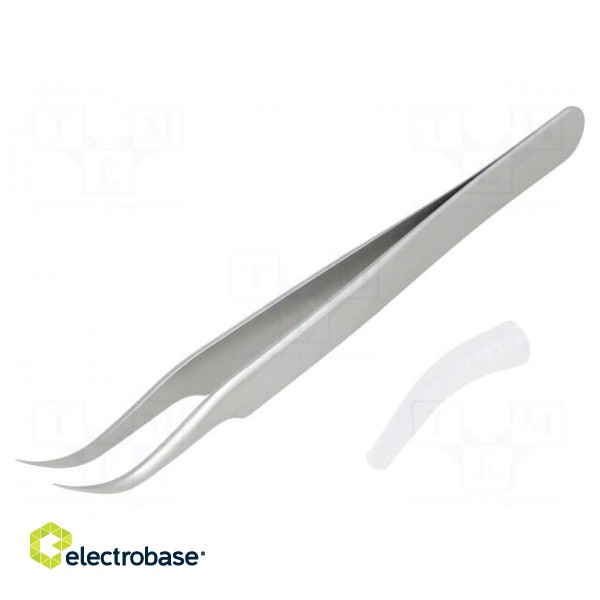 Tweezers | 115mm | for precision works | Blades: curved image 1