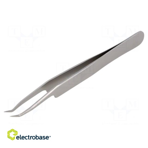 Tweezers | 115mm | for precision works | Blades: curved,narrowed фото 1