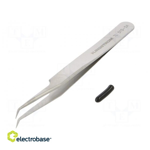 Tweezers | 115mm | for precision works | Blades: curved,narrowed image 1