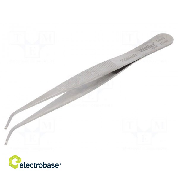 Tweezers | 115mm | SMD | Blades: curved | Blade tip shape: hook image 1