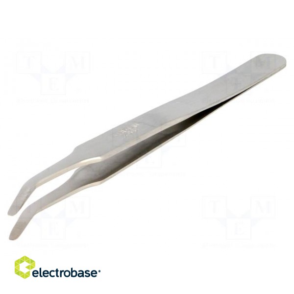 Tweezers | 115mm | SMD | Blade tip shape: round | 16g image 1