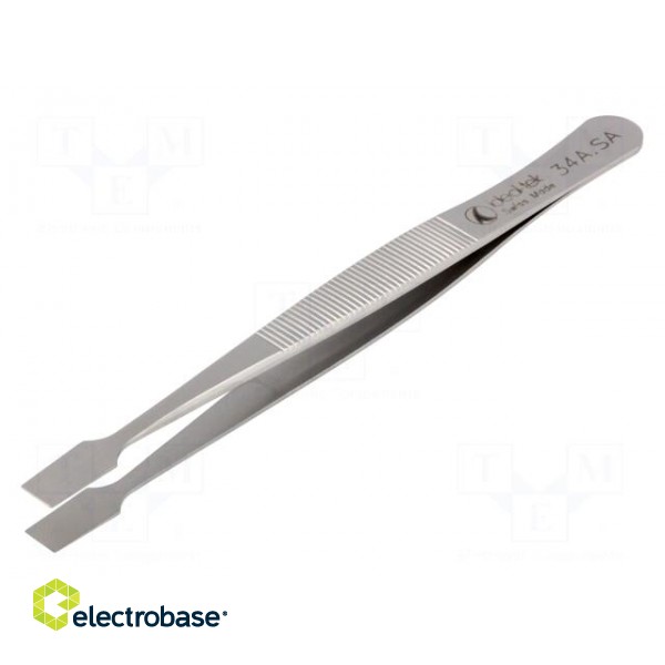 Tweezers | 120mm | Blades: straight | Blade tip shape: flat image 1